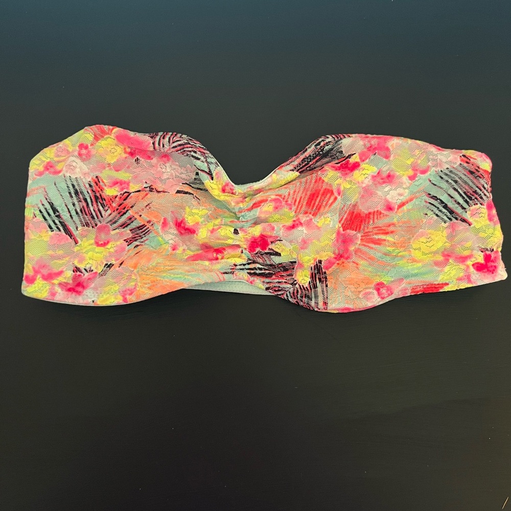 PINK Colorful Floral Bandeau Top